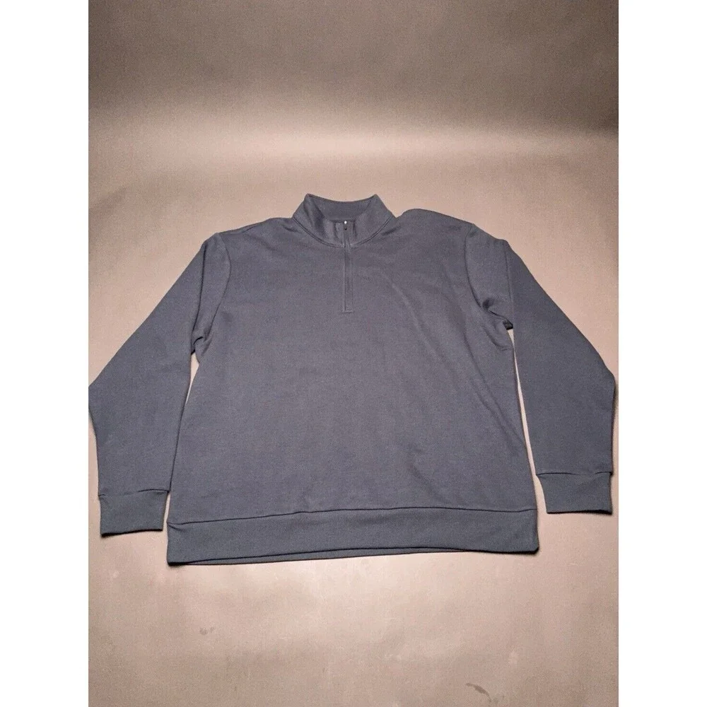 Zella Crewneck 1/4 Zip Pullover Dark Gray Sweater, Men’s XL